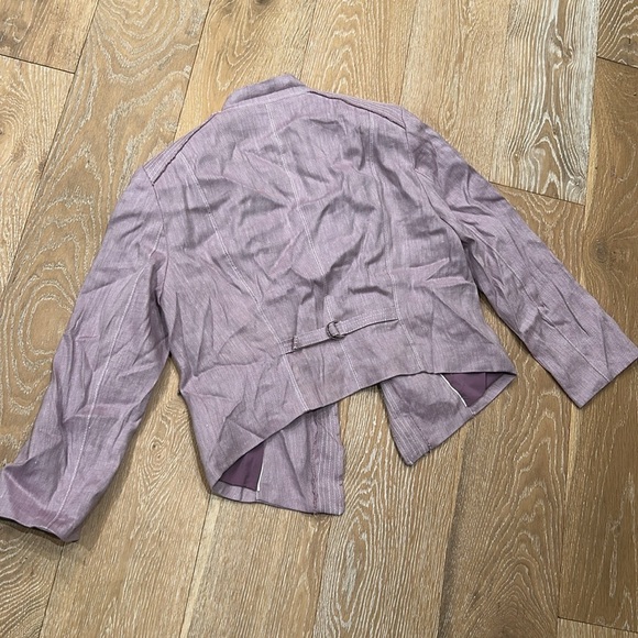 White House Black Market Linen Blend Moto Jacket - Picture 8 of 9